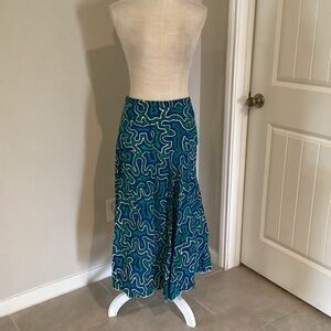 Blue and Green Patterned Women's Skirt